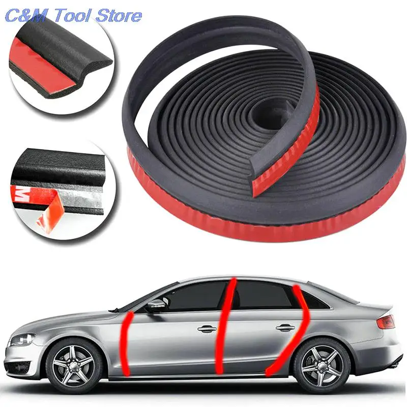 1/4/6m Weatherstrip Sound Auto Rubber Edging Trim Noise Insulation Car
