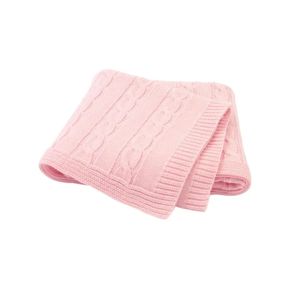 Baby Blanket Knitted 100*80cm Super Soft Toddler Kids Stroller Bed Covers Newborn Infant Swaddle Wrap Blanket Solid Color Quilts