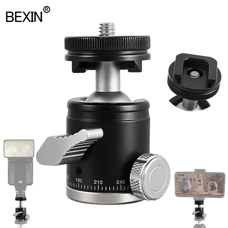 

Camera Mini Ball Head Monopod Ball Head Tripod Head 360 Panoramic Head With Hot Shoe Base Mount Adapter For DSLR Camera Flash