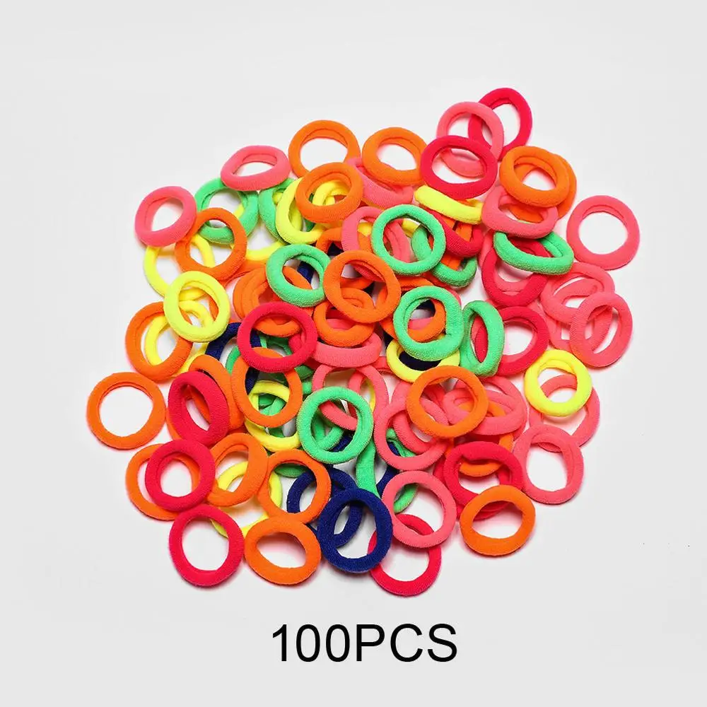 100/50 шт в наборе, Новые Детские Цвет Фул Scrunchies разные цвета; детские брюки с эластичной резинкой; резинки для волос одноцветное резинка для девочек аксессуары для волос - Цвет: 100pcs random color2