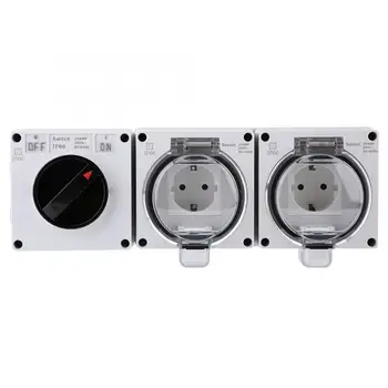 

Waterproof IP66 Electrical Socket Plug Outdoor Power Outlet with On Off Switch wall socket