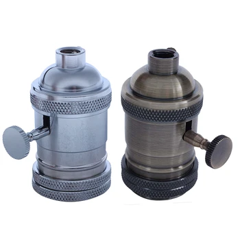 

AYHF-E27 ES Vintage Retro Screw Bulb Socket Lamp Holder Light With Switch bronze