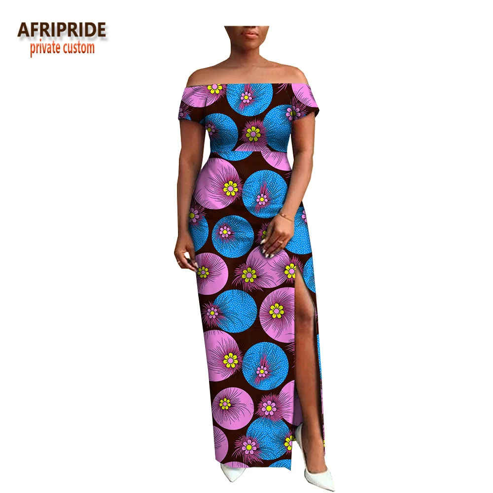 AFRIPRIDE, индивидуальная африканская одежда, осеннее платье, короткий рукав, макси, батик, боковое, вечернее платье для женщин, A722538 - Цвет: 272x