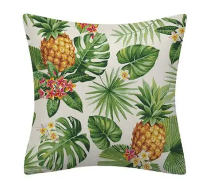 Decoration Print Leaf Green Plant Throw Pillow for Sofa Home Decorative Pillowcase 