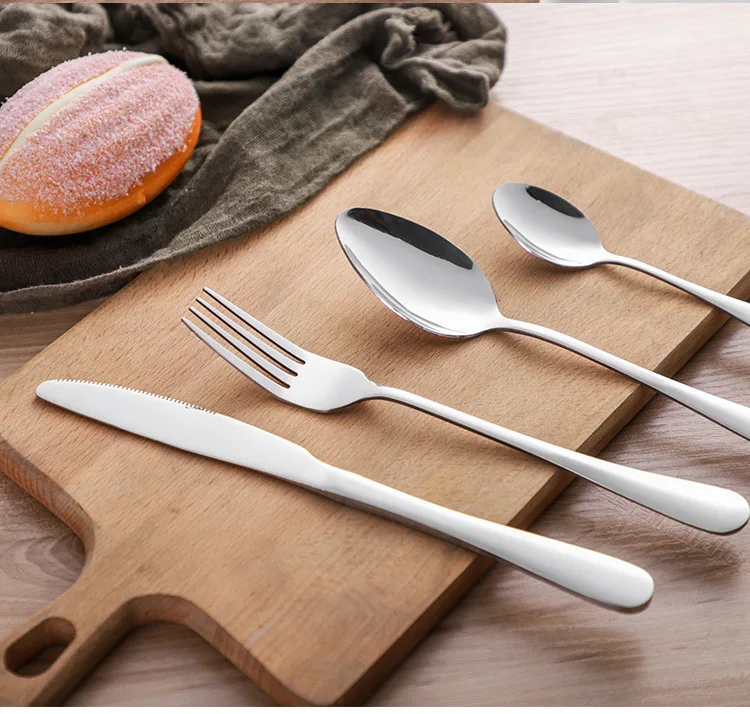1010 Titanium Stainless Steel Knife, Fork And Spoon Coffee Spoon Tableware Set Top Grade Western Tableware Cross Border for Whol