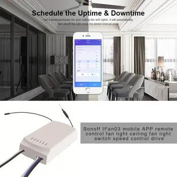 

Smart Remote Controller Sonoff IFan03 Mobile APP Remote Control Fan Light Ceiling Fan Light Switch Speed Control Drive