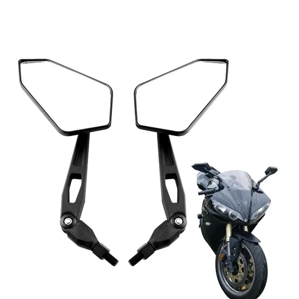 

2 Pieces Motorcycle Rearview Side Mirrors Durable Plastic Cover Nylon Rod Motorcycle Rearview Side Mirrors