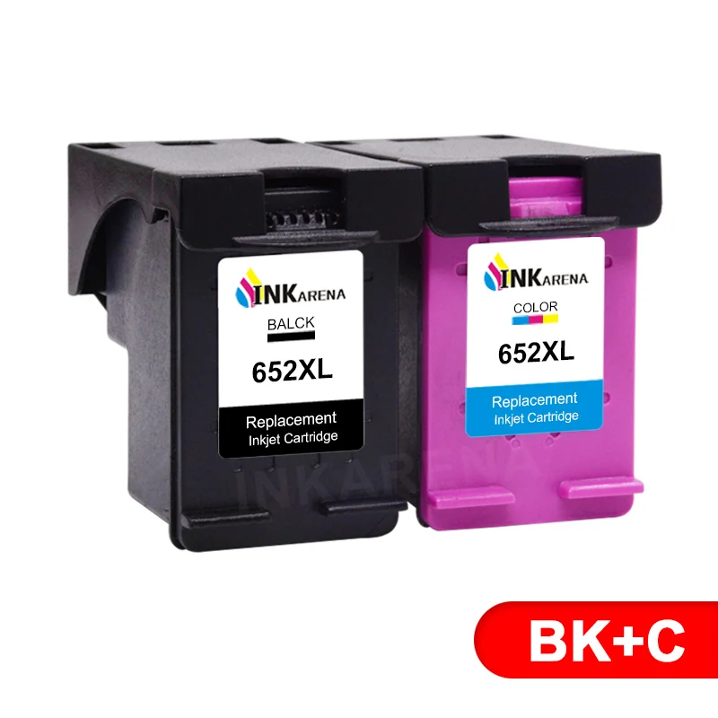 H652XL-BKC INKARENA 652XL сменный картридж для принтера для hp 652 для hp 652 картриджи с чернилами hp Deskjet 2135 2136 1115 1118 2138 3635 3636 3638 принтер - Цвет: H652XL-BKC