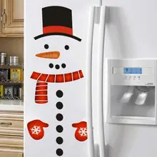 Рождественский снеговик, холодильник, магнитные наклейки, набор, сделай сам, милые забавные наклейки на окна для праздника, Рождественское украшение для дома