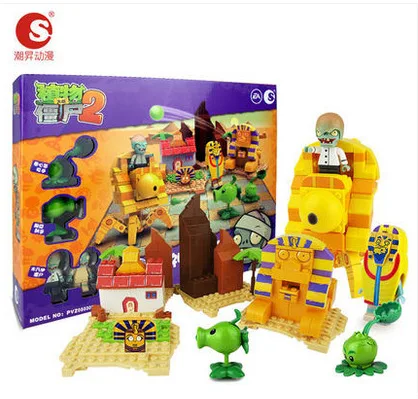 

Genuine inflooring sheng Plant War Zombie Toy Mysterious Egypt Super Scene Series Plastic Inserted Building Blocks Toy