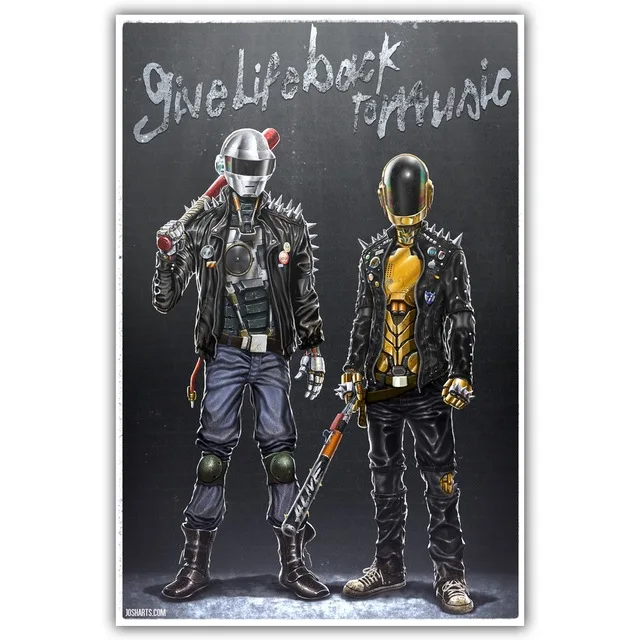 Daft панк музыка плакат стены Искусство Декор стены шелковые принты художественные плакаты, постеры для гостиной без рамки - Цвет: G