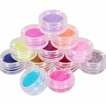 

12 Color Metal Glitter Nail Art Tool Kit Acrylic Powder Dust