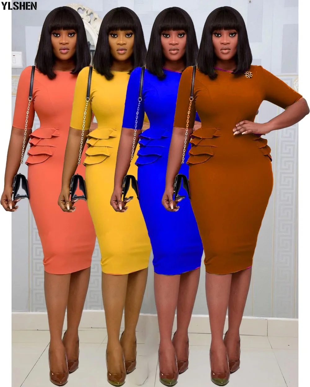 African Dresses for Women Dashiki Robe Africaine Femme 2020 Ankara African Clothes Slim Evening Party Dress Clothing Plus Size 01