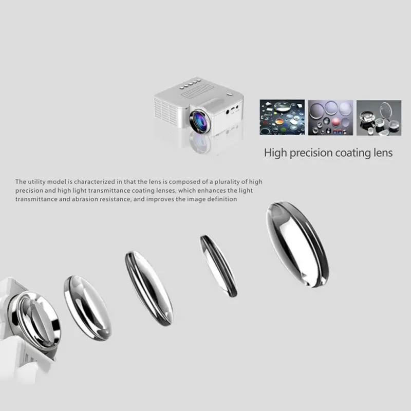 Мини-проектор 50 Люмен USB Поддержка TF карта светодиодный светильник лампа с перезаряжаемой батареей для дома/театра/бизнеса