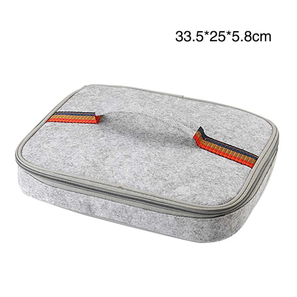 

OCARDIAN lunch bag thermal bag caixa termica Insulated Felt Thermal Travel Food Holder Square Carry Tote Cooler G0807#10