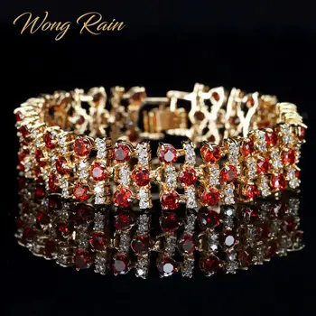 

Wong Rain Luxury 925 Sterling Silver Created Moissanite Ruby Amethyst Gemstone Bangle Charm Bracelets Fine Jewelry Wholesale