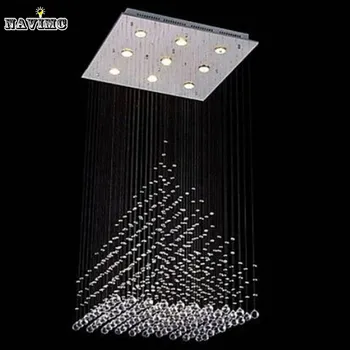 

Modern Chandelier Rain Drop Lighting Lamp Dining Living Room Pyramid Crystal Light Hanging Wire Project