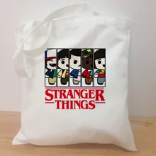 Очень странные дела дизайн плеча холщовые сумки в стиле ретро большой Ёмкость Колледж сумка в стиле Harajuku Для женщин сумка для покупок