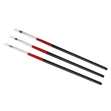 3Pcs Brown Hair Art Brush Painting Drawing Soft UV Gel Acrylic Nail Pens Painting