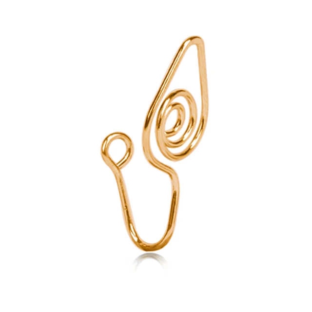 Fake Nose Piercing Ring Nose Cuff And Stud Jewelry Cooper Curve Shape Nose Clip Non Piercing Nose Ring Clip Ear Clip 5-gold