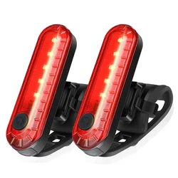 USB Rechargeable LED Bike Tail Light - Bright Red Rear Safety Light (2PCS  Red)
