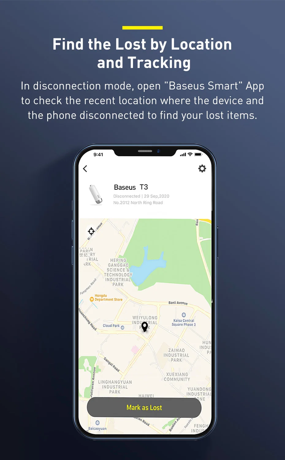 Baseus T3 Intelligent Anti Lost Alarm Tracker 9