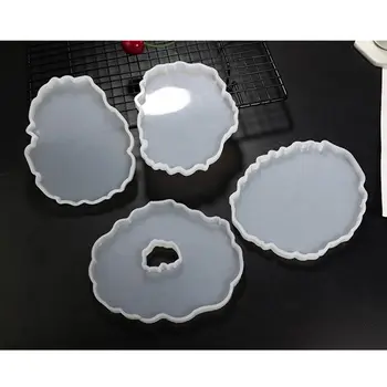 

2020 New 11Pcs Irregular Round Wave Silicone Geode Coaster Resin Molds Resin Coaster Mold