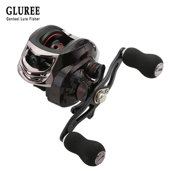 

GLUREE Plastic Baitcasting Fishing Reel 13+1BB 6.3:1 220g Metal Line Cup Red Left/Right Hand Lure Fishing Fresh/Salt Water Reel