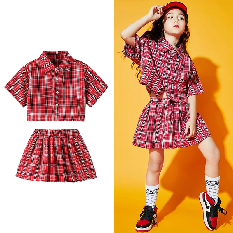 

Fashion Hip Hop Dance Costume For Kids Jazz Performance Clothing Street Dance Practice Wear Rave Clothes Girls Uniform DC4962