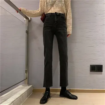 

Alien Kitty Casual Denim High Waist Jeans Chic 2020 Cowboy Plus Ankle-Length Women Loose Fashion Straight Elastic Stylish Pants