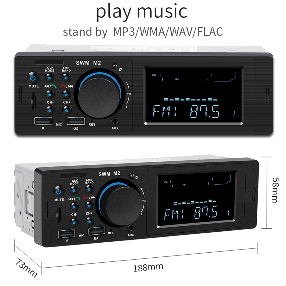 Fm-радио стерео радио автомобиль двойной USB Bluetooth TDA7388 MP3 плейерс дистанционным управлением Hands-free Звонки 4 режима воспроизведения