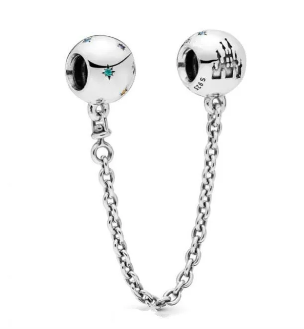 Оригинальная бусины из стерлингового серебра 925 цепочка безопасности в виде замка Дизи, подходит для женщин, браслет Пандора и браслет, сделай сам, ювелирное изделие