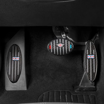 

3PCS Brake Pedal Sticker Carbon fiber Accelerator Pedal For BMW MINI Cooper S universal Black Modified Auto interior
