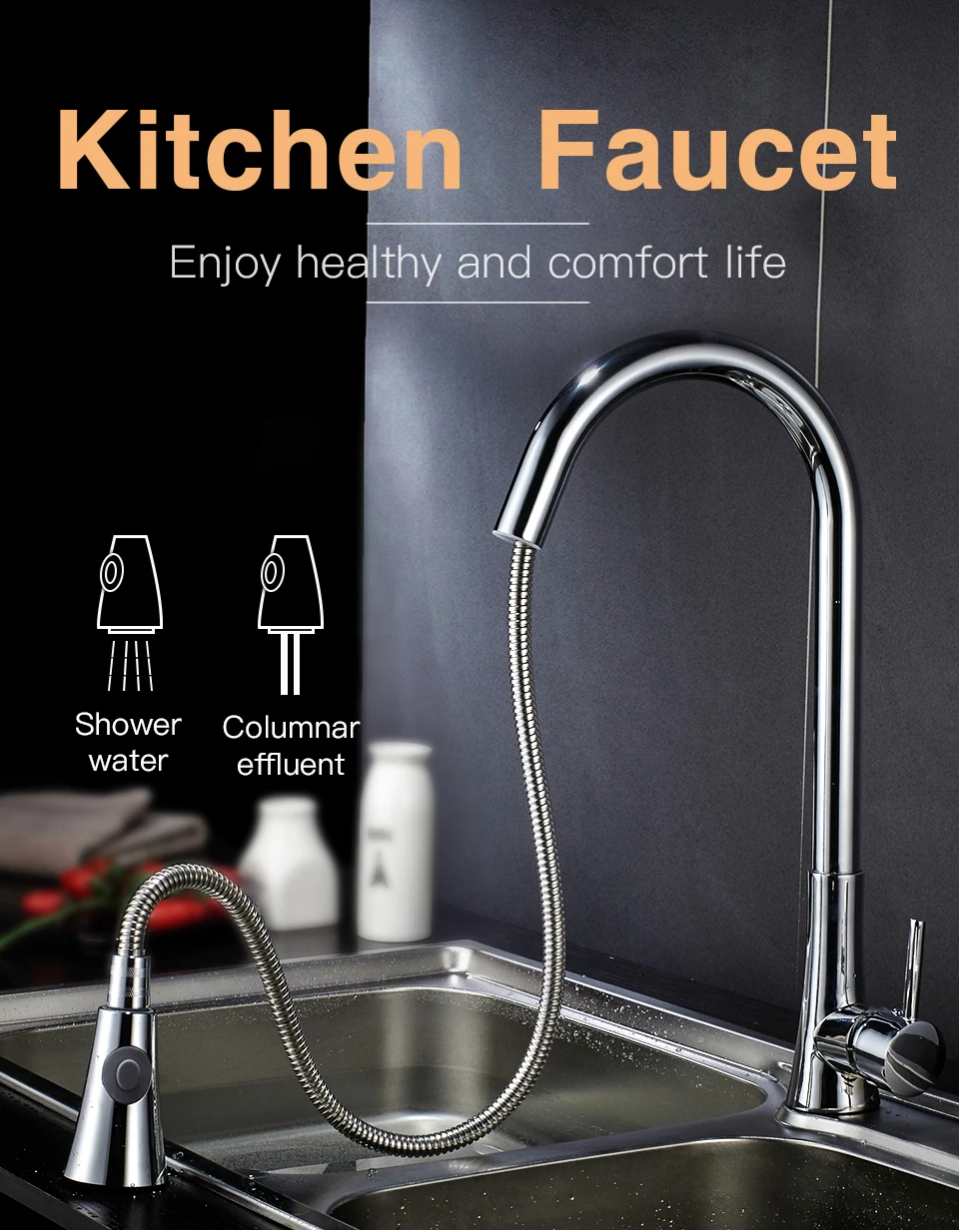 Gappo Kitchen Faucets Pull Out Kitchen Single Handle Rotatable Sink Faucets Water Mixer Water Sink Mixer Tap Robinet Cuisine