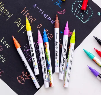 

Wide Color Marker S130-12 Color Mark Pen Black Card Graffiti Drawing Pen 1.0 Pen Picture Signing Pen