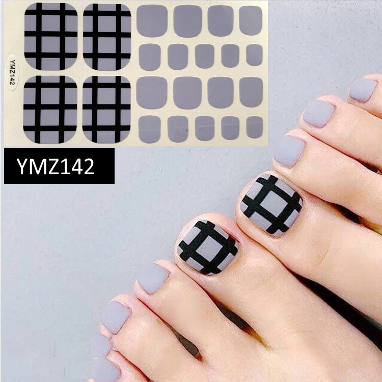 1 лист, полностью закрывающий Носок, стикер для дизайна ногтей, милый дизайн, водонепроницаемый, для женщин, для ног, наклейка на ногти, для красоты, маникюра, украшения - Цвет: YMZ142