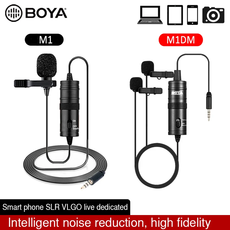Микрофон BOYA BY-M1DM микрофон для записи петличный с лацканом видео на Youtube ПК iPhone 12pro