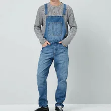 Shujin мужские брюки удобные брюки простые повседневные облегающие длинные джинсовые комбинезоны с карманами мужские джинсовые комбинезоны