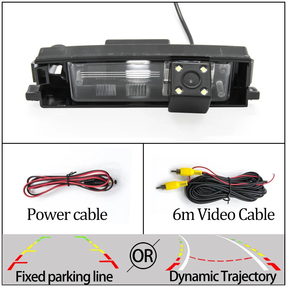 Фиксированная или динамическая траектория Автомобильная камера заднего вида для Toyota iQ/Scion iQ/Aston Martin Cygnet 2008~ RAV4 XA30/XA20 автомобильный монитор - Название цвета: 4LED Camera Only
