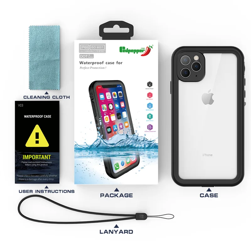 Водонепроницаемый чехол для телефона iPhone 11 pro Max Роскошный прозрачный чехол для iPhone 11 iPhone11 Pro чехол противоударный чехол