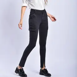 Уличная черная плюс размер Джинсы бойфренда обтягивающие женские джинсовые брюки с высокой талией Осень 2019 Новинка распродажа товаров