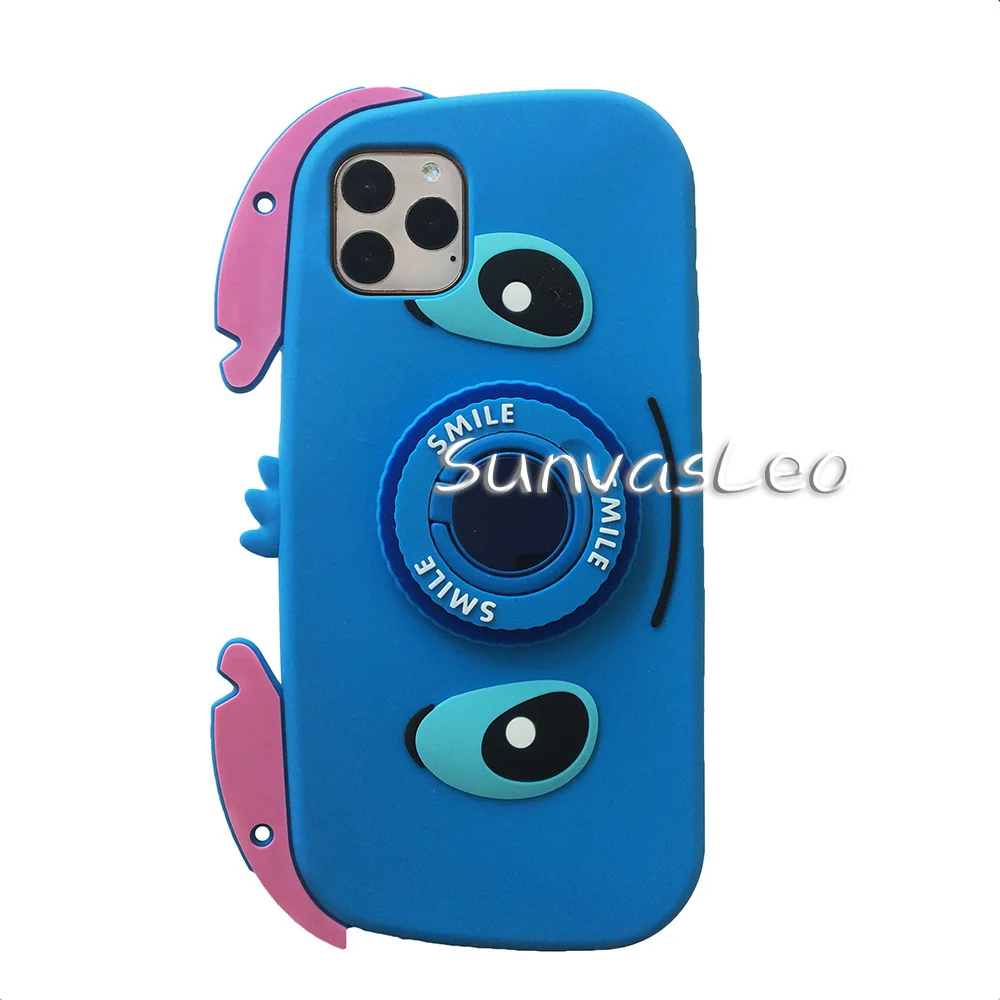 Для iPhone 11/11 Pro/11 Pro Max 3D милый мультфильм животных Мягкий силиконовый чехол на заднюю панель мобильного телефона защитная оболочка - Цвет: Big Eyes Stitch