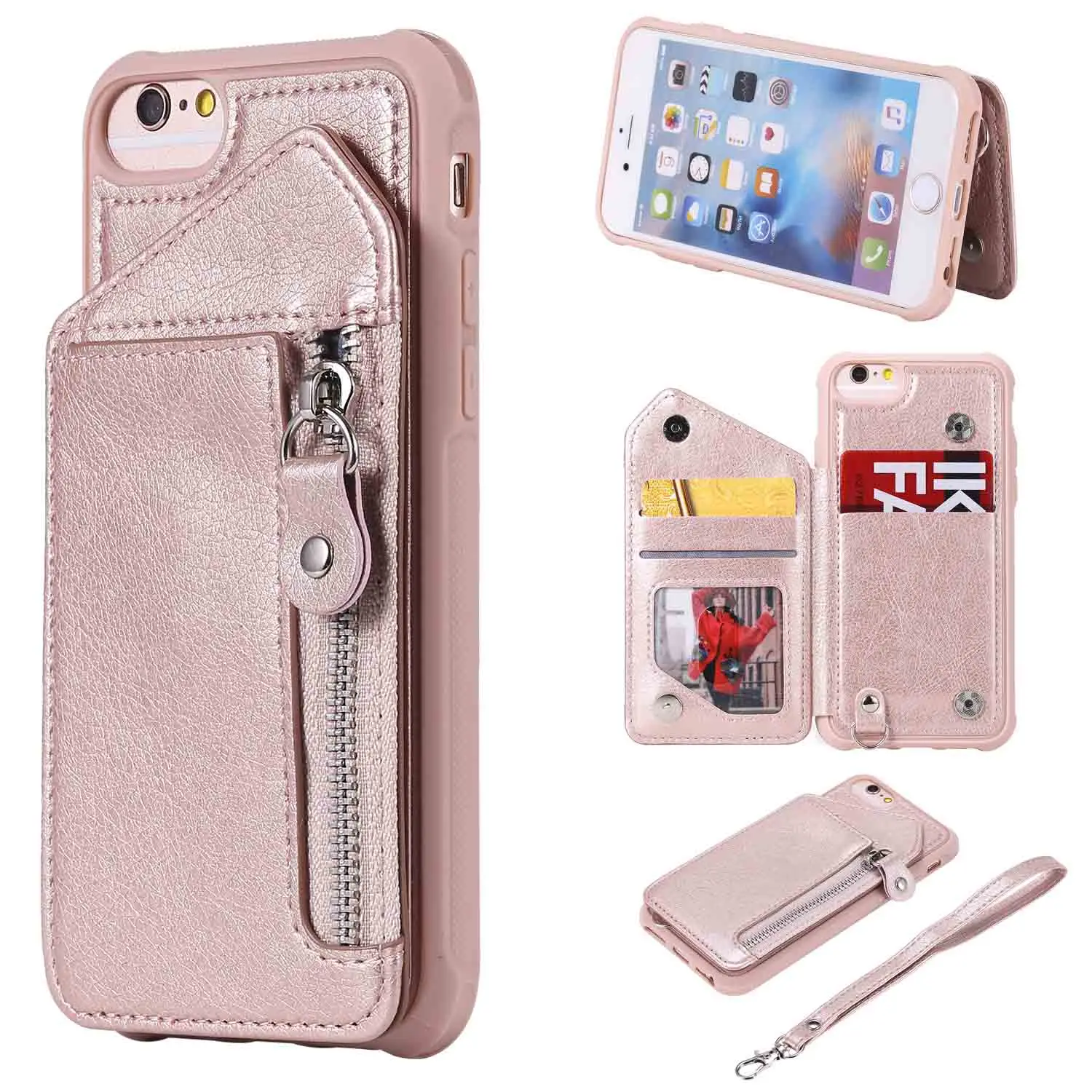 luxury Cases With Card money Easy storage Pocket PU Leather Phone for Iphones Iphone 5G/SE 6 7 8 X XS XR plus Max 6.5 |