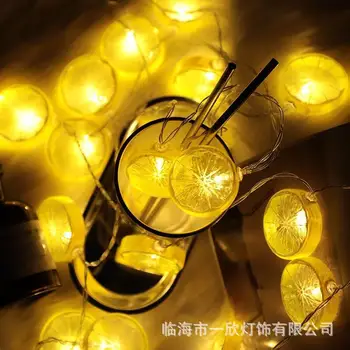 

New Style INS Lemon Slices String Lights GIRL'S Heart Room Decorative Small Night Lamp Fruit Modeling Lamp Party Ornamental Fest