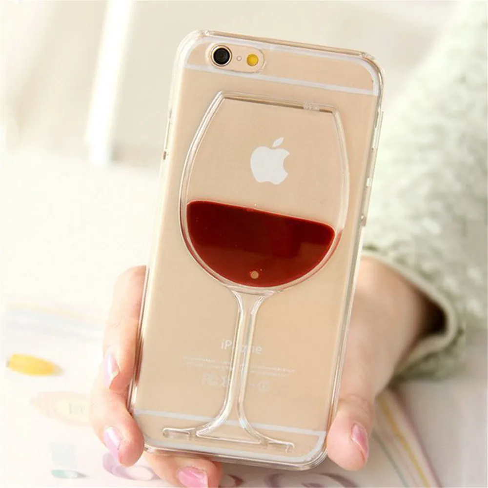 3D Flowing Liquid Red Wine Cup Phone  Case for iPhone 13 12 11 Pro XS Max XR X 8 7 6 Plus Samsung S22 21 20 FE Plus Note20 Ultra case iphone 13 pro max