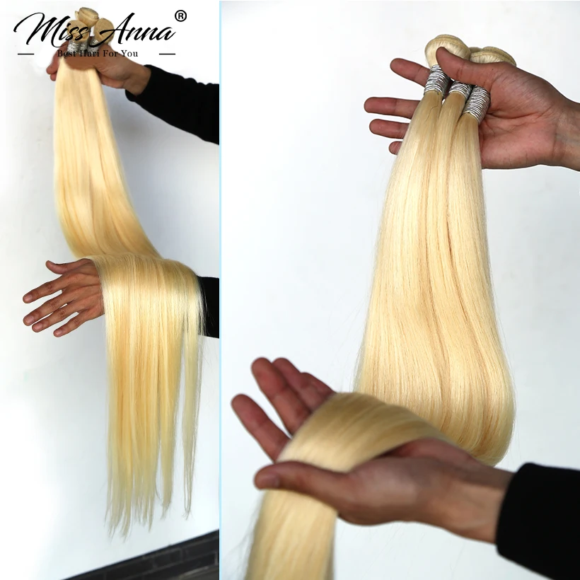Missanna 613 Bundle Brazilian human hair bundles Weave 10-40 Inch Long Hair Bundles Straight Honey Blonde Bundles