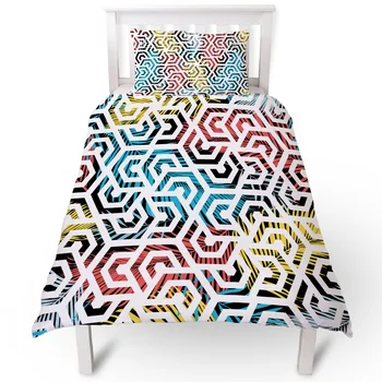 

Abstract Geometry With Watercolor Illustration Duvet Cover Pillow Case Quilt Cover Set Bedclothes Single Bedding Sets For Bed