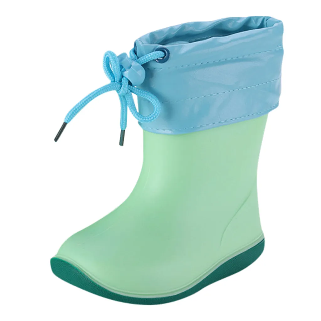 ARLONEET/детские резиновые непромокаемые сапоги; Детские Водонепроницаемые сапоги из пвх; однотонная непромокаемая обувь; нескользящая обувь до щиколотки; CA12