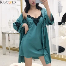 KANCOOLD, Женская домашняя одежда, Ночные Рубашки, Топы, летняя новинка, женская ночная сорочка на бретельках, с принтом, сексуальная одежда для сна, комплект с рукавами, новое поступление