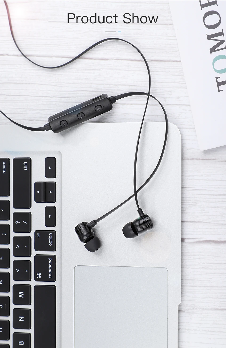 KUULAA, Bluetooth наушники, беспроводные наушники, шейные, спортивные, свободные руки, вкладыши, Bluetooth наушники для телефона, Fone de Ouvido